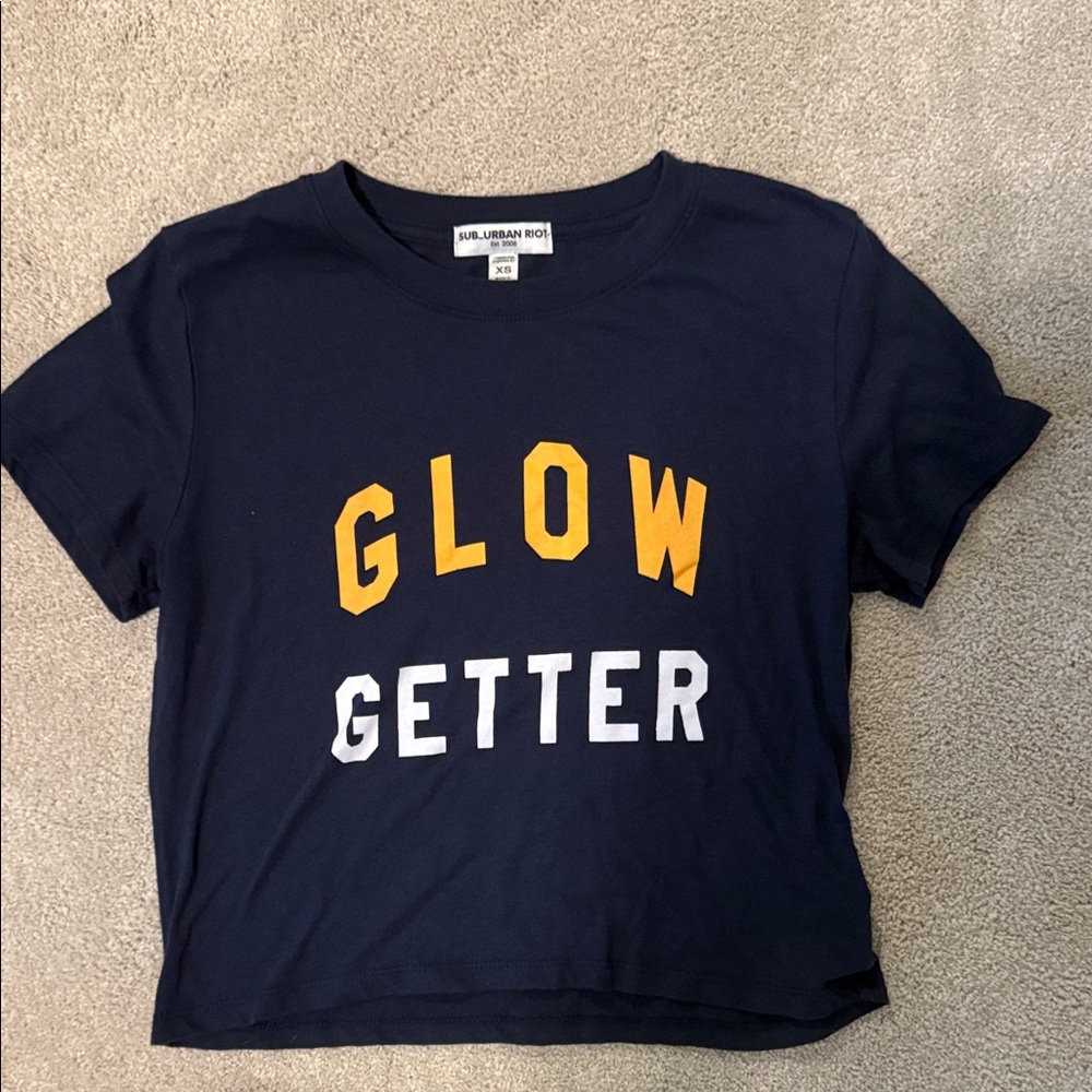 Sub_Urban Riot Navy Glow Getter Crop Top